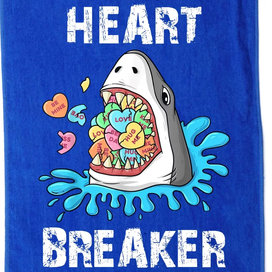 Heart Breaker Shark Funny Valentines Day Platinum Collection Golf Towel