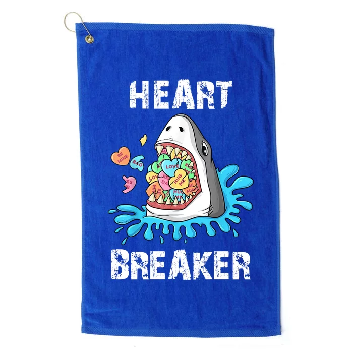 Heart Breaker Shark Funny Valentines Day Platinum Collection Golf Towel