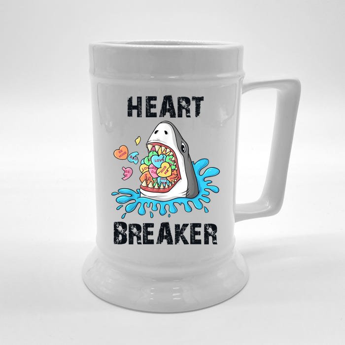 Heart Breaker Shark Funny Valentines Day Front & Back Beer Stein