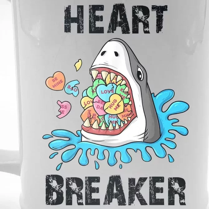 Heart Breaker Shark Funny Valentines Day Front & Back Beer Stein