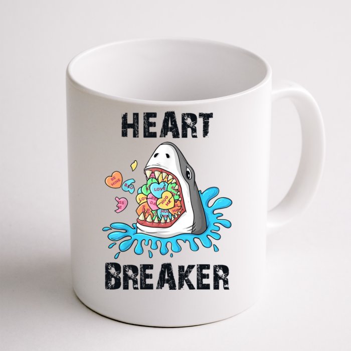 Heart Breaker Shark Funny Valentines Day Front & Back Coffee Mug