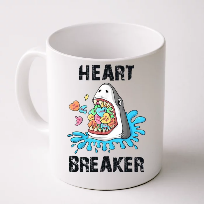 Heart Breaker Shark Funny Valentines Day Front & Back Coffee Mug