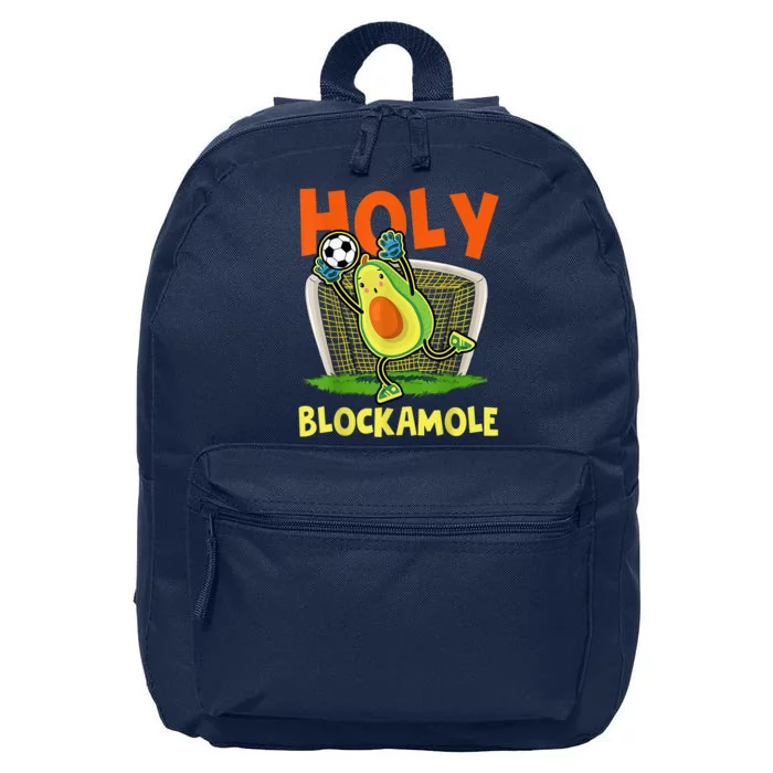 Holy Blockamole Soccer Blocker Funny Avocado Goalie 16 in Basic Backpack