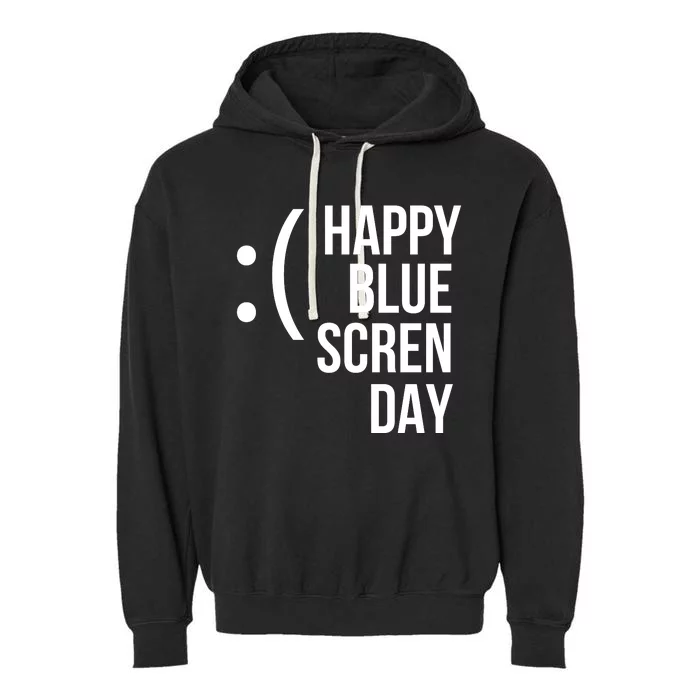 Happy Blue Screen Day Garment-Dyed Fleece Hoodie