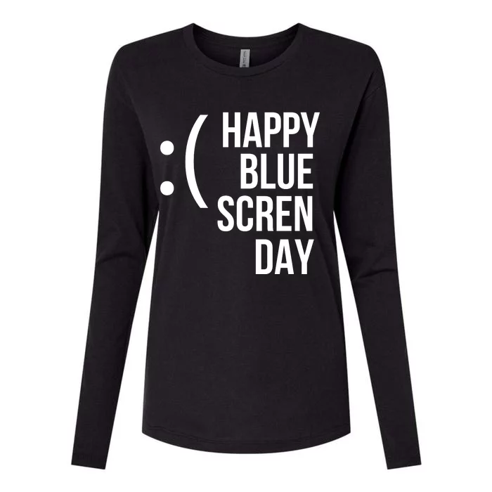 Happy Blue Screen Day Womens Cotton Relaxed Long Sleeve T-Shirt