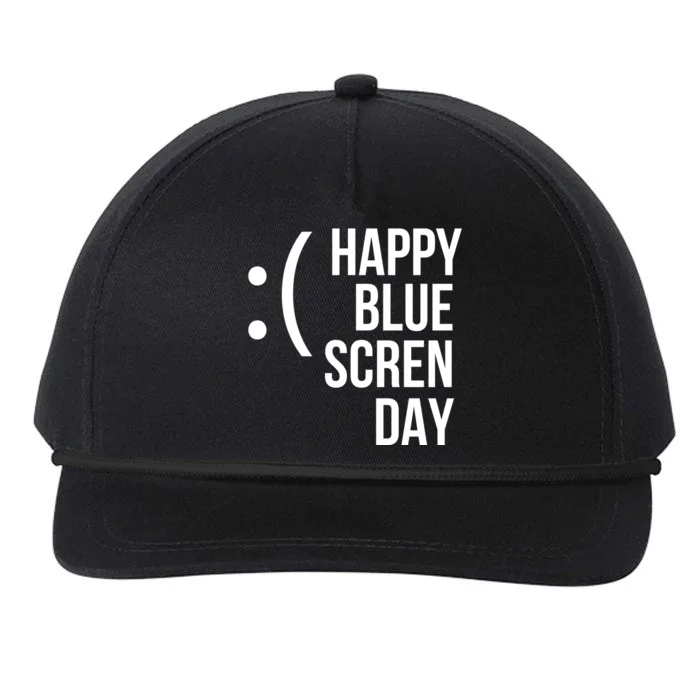 Happy Blue Screen Day Snapback Five-Panel Rope Hat