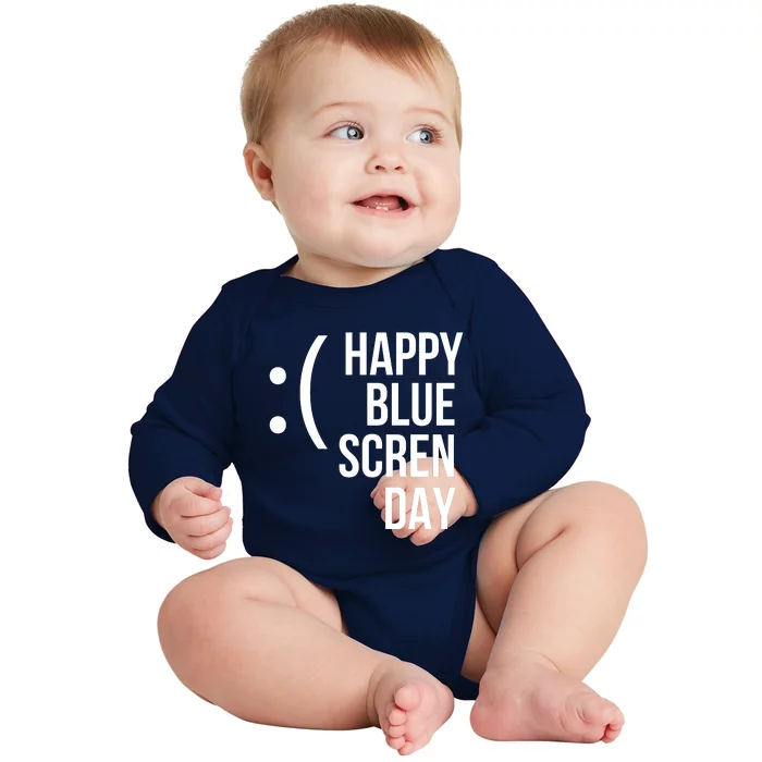 Happy Blue Screen Day Baby Long Sleeve Bodysuit