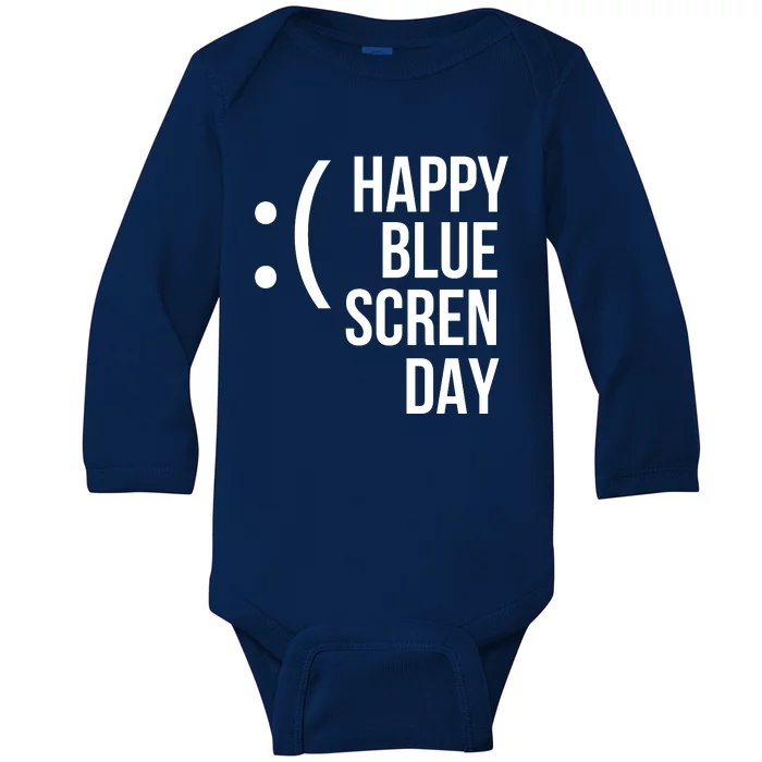 Happy Blue Screen Day Baby Long Sleeve Bodysuit