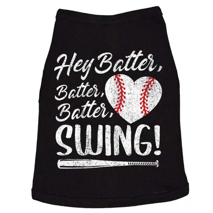 Hey Batter Swing Baseball Heart Mom Cute Womens Mothers Day Doggie Tank