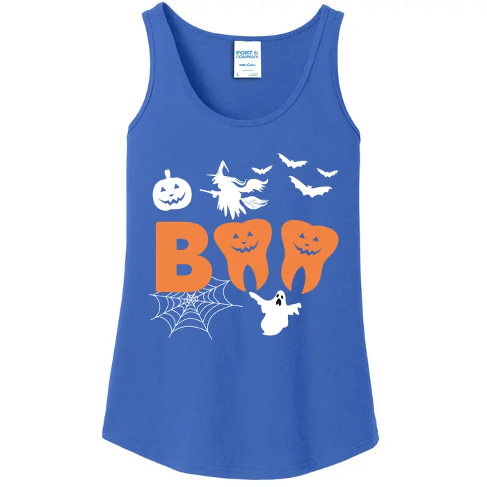 Halloween Boo Spooky Dentist Carved Pumpkin Teeth Love Gift Ladies Essential Tank