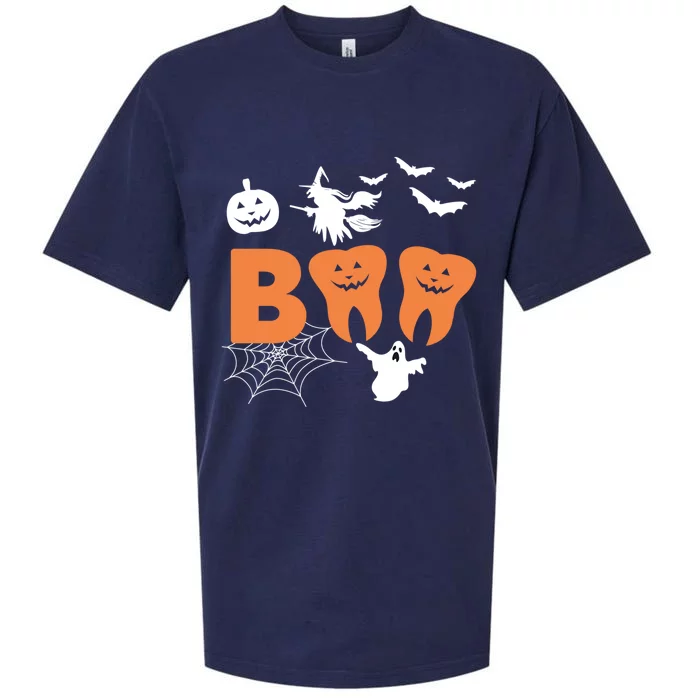 Halloween Boo Spooky Dentist Carved Pumpkin Teeth Love Gift Sueded Cloud Jersey T-Shirt