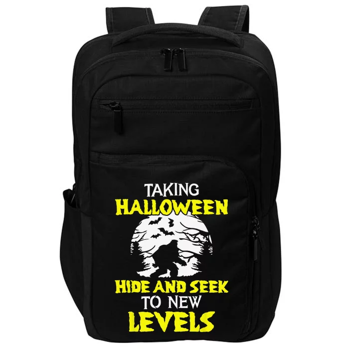 Halloween Bigfoot Sasquatch Spooky Pumpkin Impact Tech Backpack