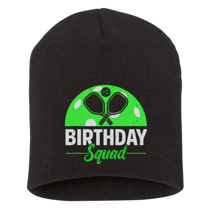 Happy Birthday Squad Pickleball Sports Theme Birthday Party Short Acrylic Beanie