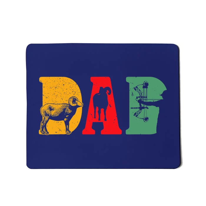 Hunting Bighorn Sheep DAD Retro Art Hunter Mousepad