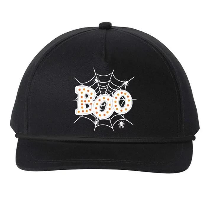 Halloween Boo Spider Web Spooky Season Snapback Five-Panel Rope Hat