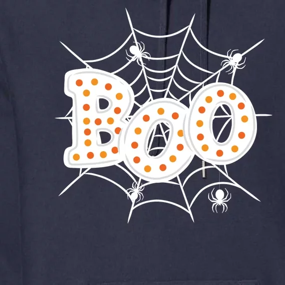 Halloween Boo Spider Web Spooky Season Premium Hoodie