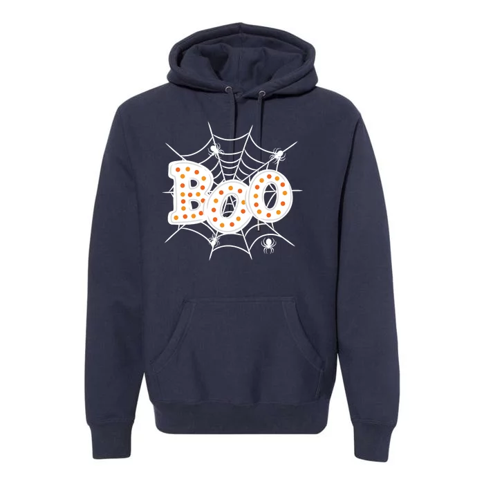 Halloween Boo Spider Web Spooky Season Premium Hoodie