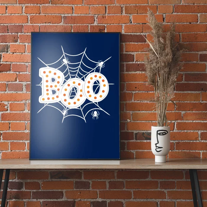 Halloween Boo Spider Web Spooky Season Poster