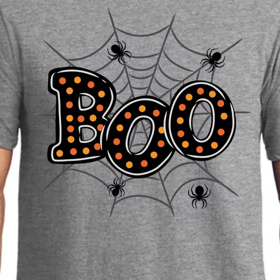 Halloween Boo Spider Web Spooky Season Pajama Set