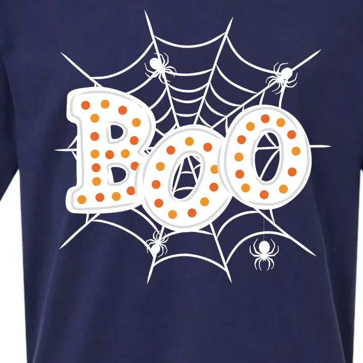 Halloween Boo Spider Web Spooky Season Sueded Cloud Jersey T-Shirt