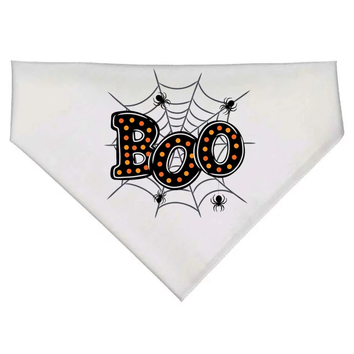 Halloween Boo Spider Web Spooky Season USA-Made Doggie Bandana