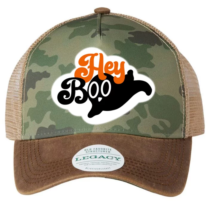 Hey Boo Spooky Halloween Funny Gift Legacy Tie Dye Trucker Hat