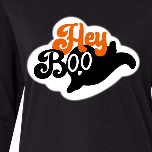 Hey Boo Spooky Halloween Funny Gift Womens Cotton Relaxed Long Sleeve T-Shirt