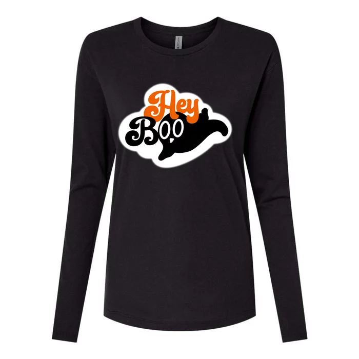 Hey Boo Spooky Halloween Funny Gift Womens Cotton Relaxed Long Sleeve T-Shirt