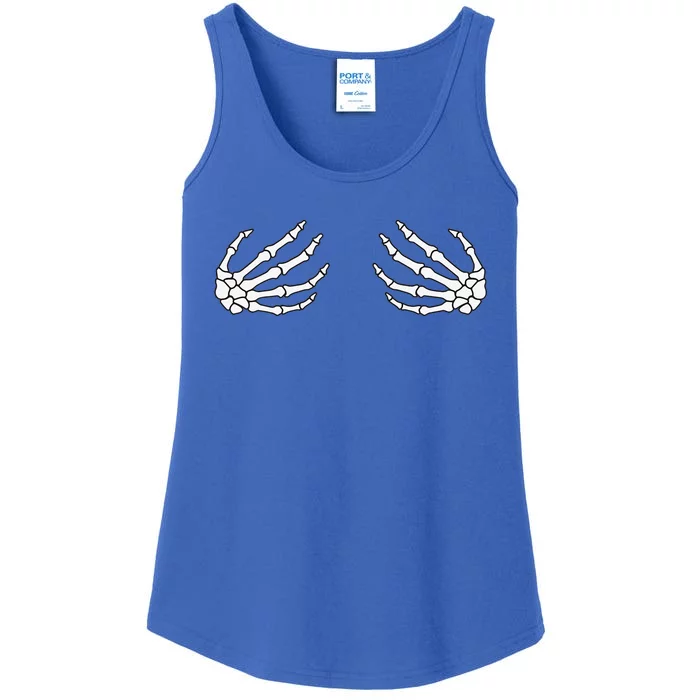 Halloween Boob Skeleton Hand Ladies Essential Tank