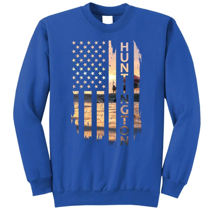 Huntington Beach Summer Sunset American Flag Meaningful Gift Sweatshirt