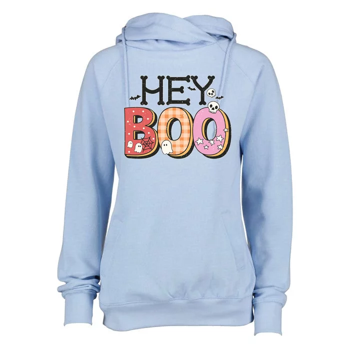 Hey Boo Spooky Halloween Creepy Ghostly Design Great Gift Womens Funnel Neck Pullover Hood