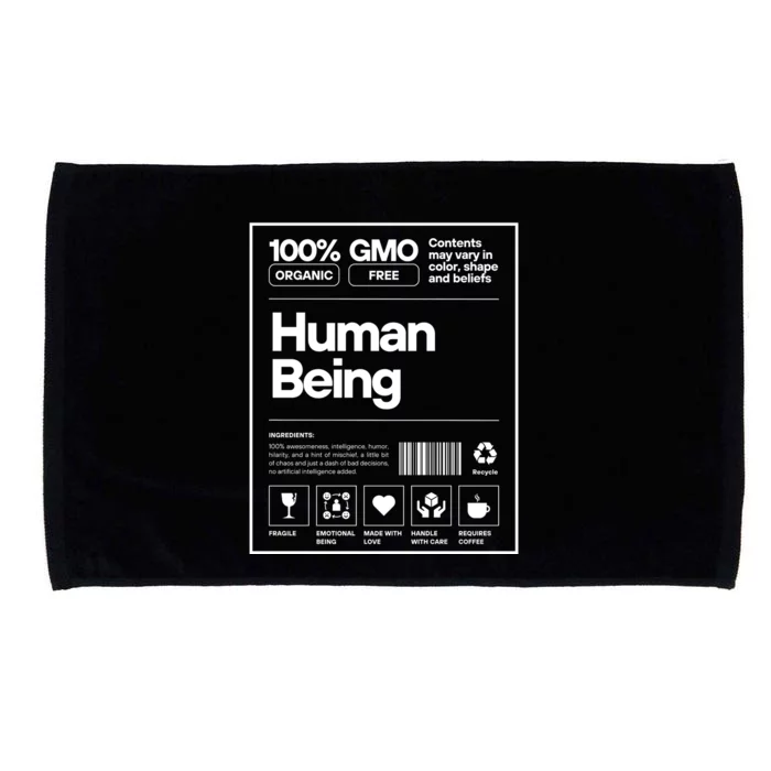 Human Being Science Ingredients Medical Label Funny Microfiber Hand Towel