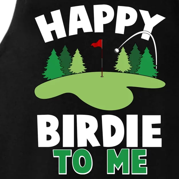 Happy Birdie To Me Golfing Ladies Tri-Blend Wicking Tank