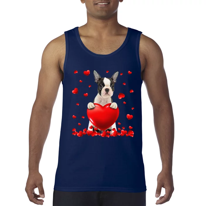 Heart Boston Terrier Dog Lover Christmas Valentines Day Tank Top