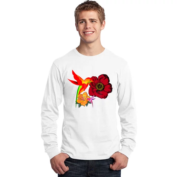 Hummingbird Bird Tree Beautiful Nature Spirit Tall Long Sleeve T-Shirt