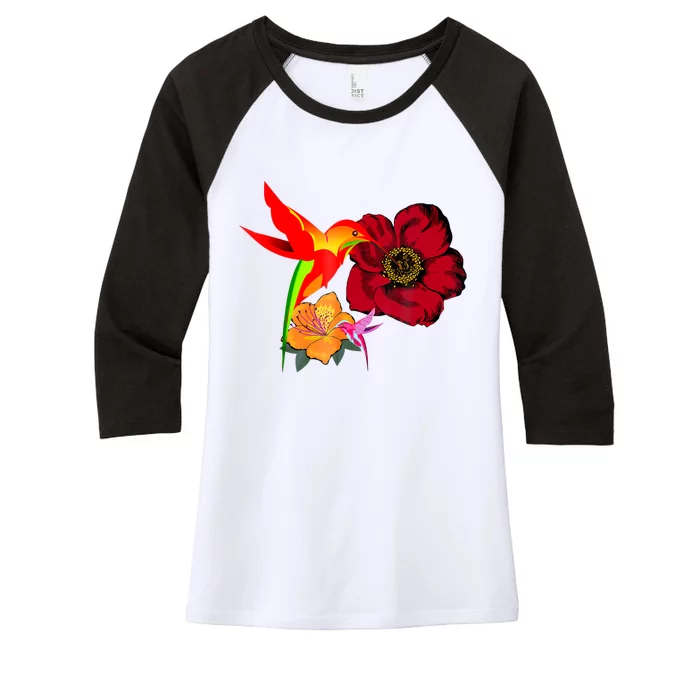 Hummingbird Bird Tree Beautiful Nature Spirit Women's Tri-Blend 3/4-Sleeve Raglan Shirt