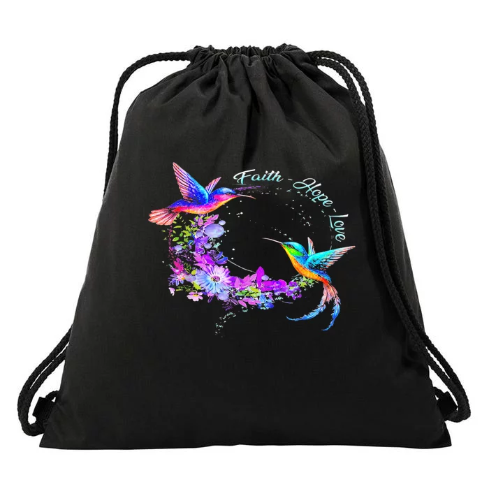 Hummingbird Bird Tree Beautiful Nature Spirit Drawstring Bag