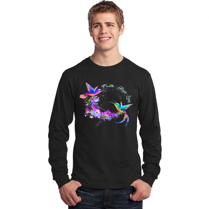 Hummingbird Bird Tree Beautiful Nature Spirit Tall Long Sleeve T-Shirt