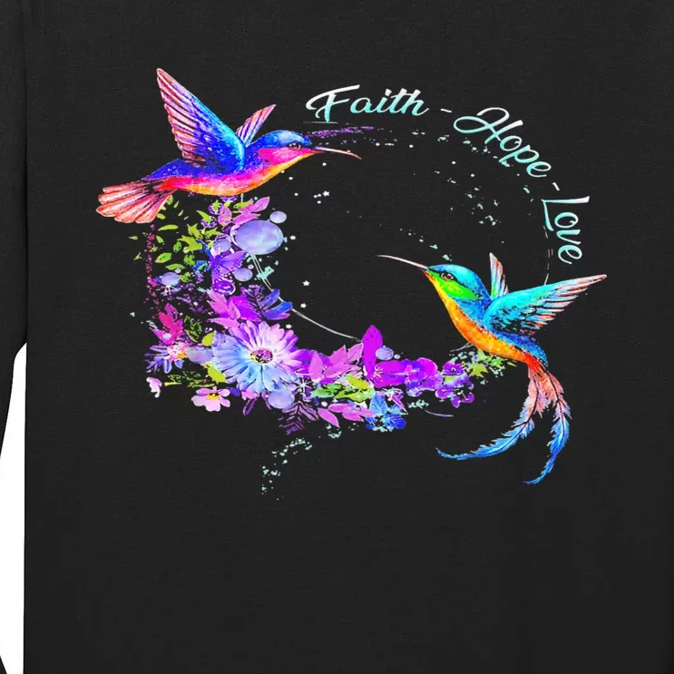 Hummingbird Bird Tree Beautiful Nature Spirit Tall Long Sleeve T-Shirt