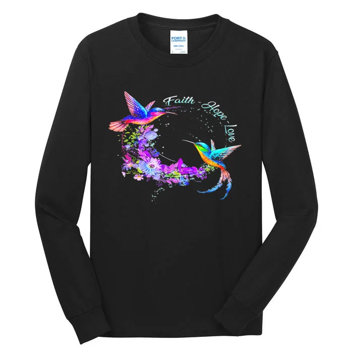 Hummingbird Bird Tree Beautiful Nature Spirit Tall Long Sleeve T-Shirt