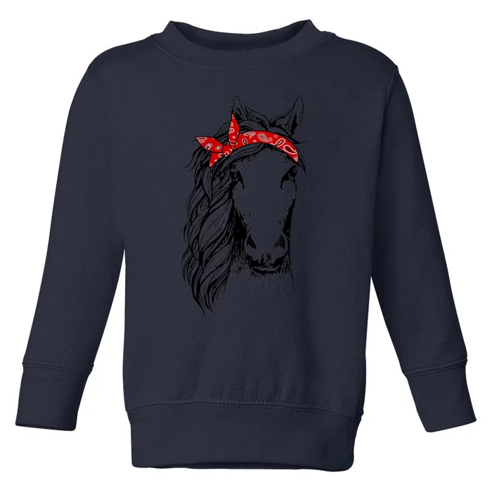 Horse Bandana T for Horseback Riding Horse Lover Toddler Sweatshirt