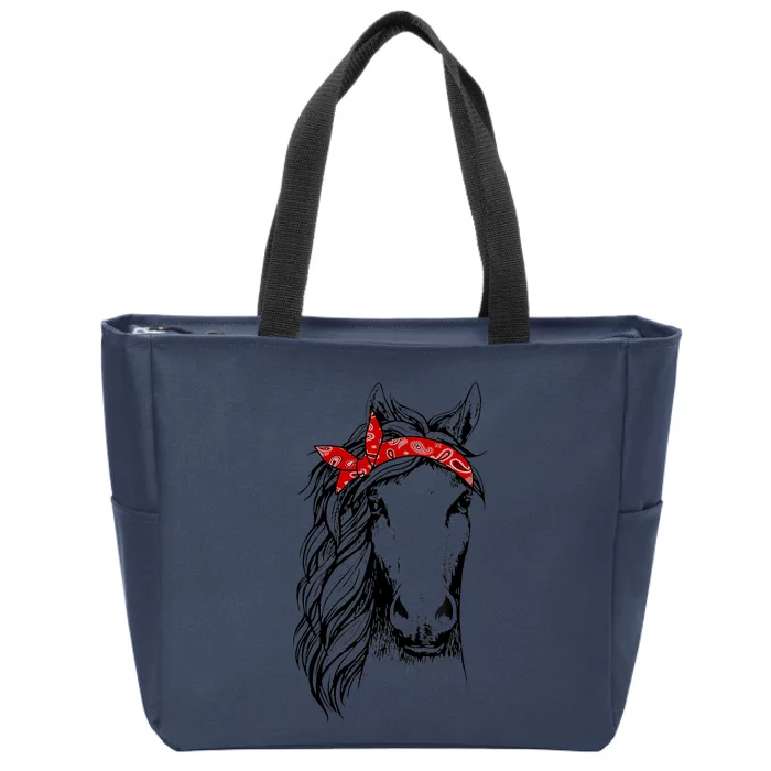 Horse Bandana T for Horseback Riding Horse Lover Zip Tote Bag