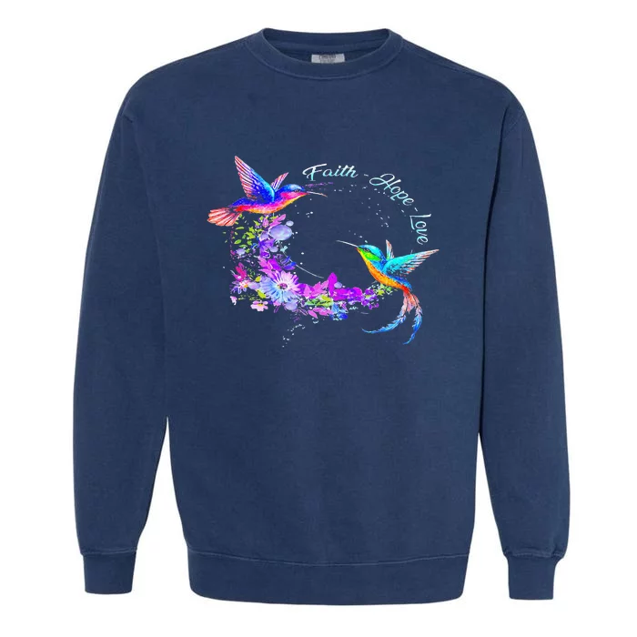 Hummingbird Bird Tree Beautiful Nature Spirit Garment-Dyed Sweatshirt