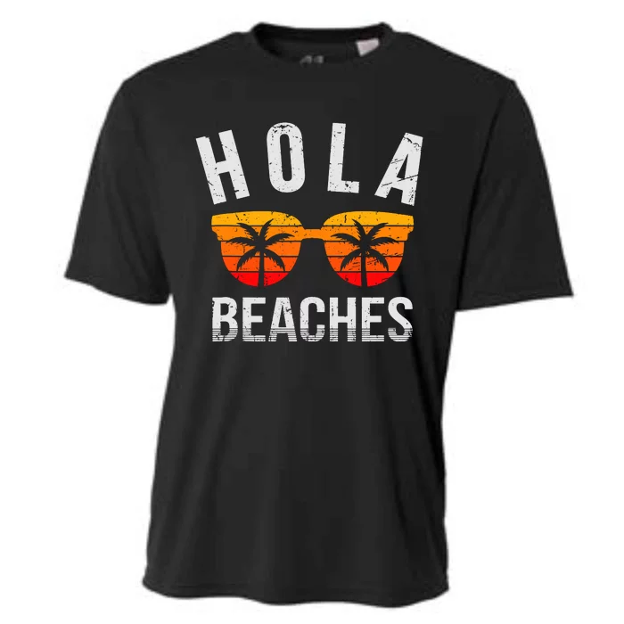 Hola Beaches Tank Top Funny Beach Vacation Shirt Summer Cooling Performance Crew T-Shirt