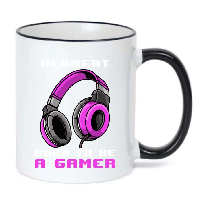 Herbert Born To Be A Gamer Personalized Gift Black Color Changing Mug