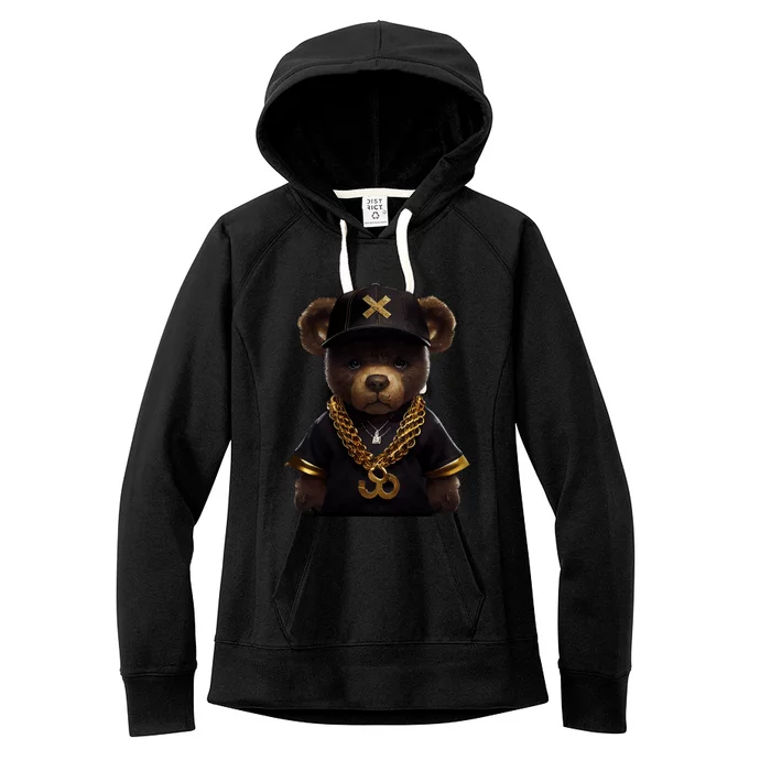 Hipster Bear Thug Women's Fleece Hoodie