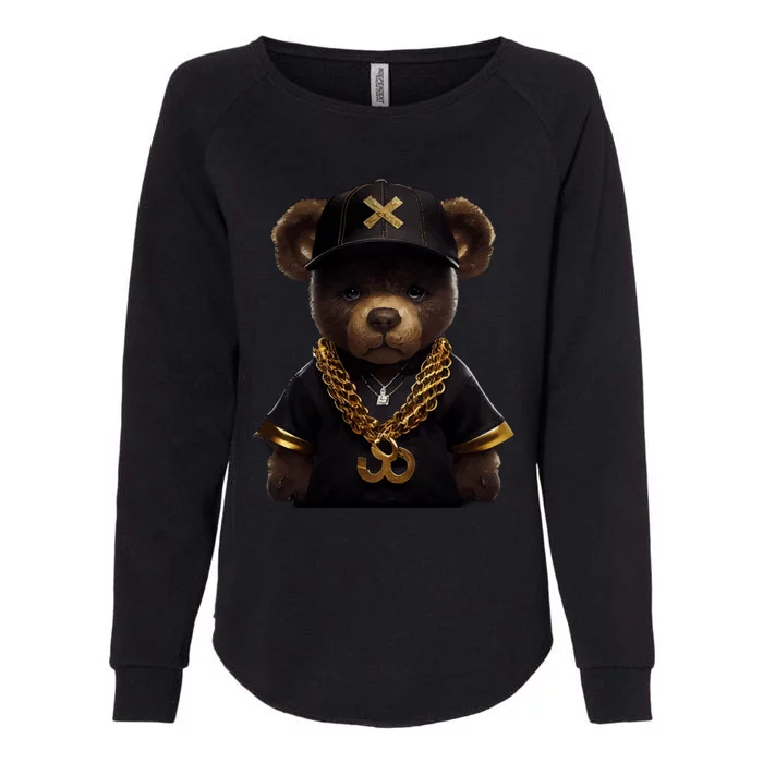 Hipster Bear Thug Womens California Wash Sweatshirt