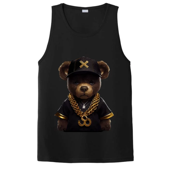 Hipster Bear Thug Performance Tank