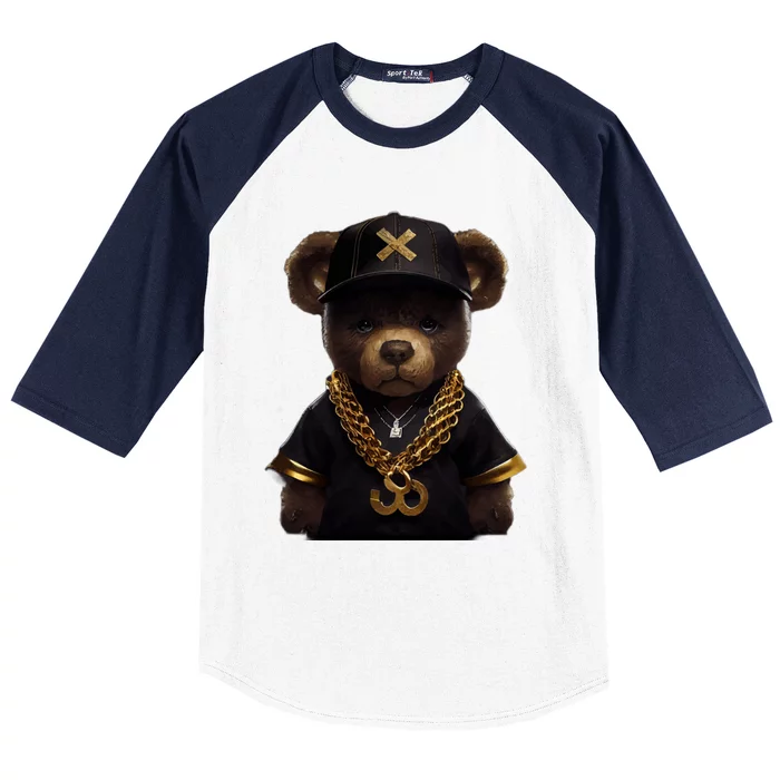 Hipster Bear Thug Baseball Sleeve Shirt