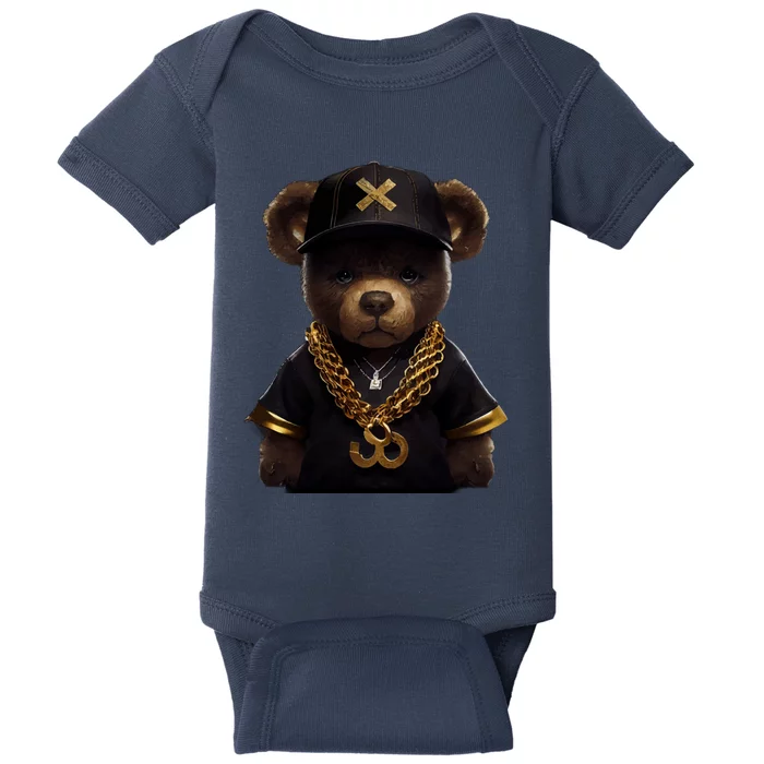 Hipster Bear Thug Baby Bodysuit